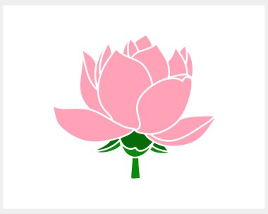 Stencil lotolar yapraklı gül çiçeği izole edilmiş el çizimi çizgi film doğa vektör sermaye illüstrasyonu EPS 10