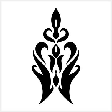 Eski element izole edildi. Damask lotus. Gravür Fleur de lis Vector hisse senedi çizimi. EPS 10