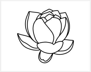 Lotus çiçeği karalama ikonu izole edildi. Taslak vektör stok çizimi. EPS 10