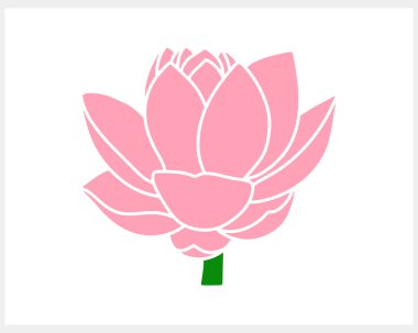 Stencil lotolar yapraklı gül çiçeği izole edilmiş el çizimi çizgi film doğa vektör sermaye illüstrasyonu EPS 10