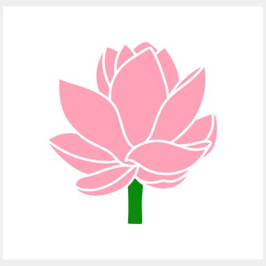 Stencil lotolar yapraklı gül çiçeği izole edilmiş el çizimi çizgi film doğa vektör sermaye illüstrasyonu EPS 10