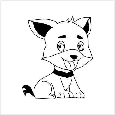 Doodle köpek klibi izole edildi. El çizimi sanat. Çizim hayvanı. Vektör hisse senedi çizimi. EPS 10