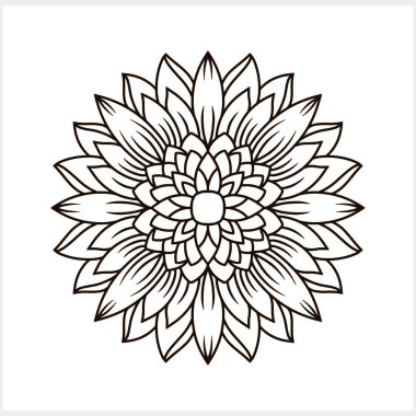 Mandala simgesi izole edildi. Boyama sayfası Vector hisse senedi çizimi. EPS 10