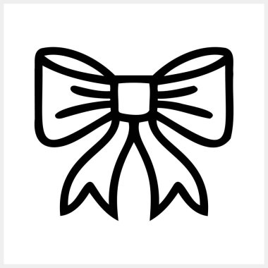 Doodle yay simgesi izole edildi. Sketch ribbon vektör stok illüstrasyonu EPS 10