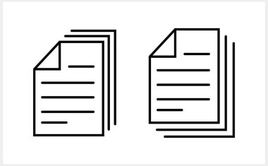 Belge dosya simgesi izole edildi. Taslak düz tabela. Taslak kağıt kıskacı. Vektör stok illüstrasyonu EPS 10