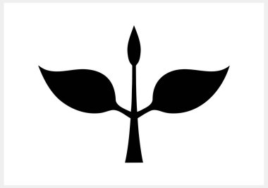 Karalama yaprağı simgesi izole edildi. Stencil clipart Vector hisse çizimi. EPS 10