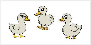 Ördek tokası sanatı izole edildi. Elle çizilmiş hayvan kuş ikonu. Vektör hisse senedi çizimi. EPS 10