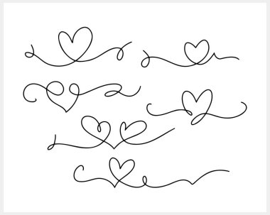 Özet kalp klibi El çizimi ikonu Doodle taslak Vektör hisse çizimi EPS 10