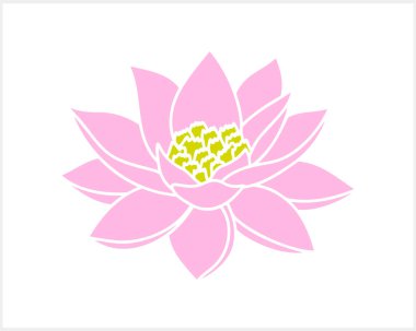 Lotus çiçeği karalama ikonu izole edildi. Vektör illüstrasyonu