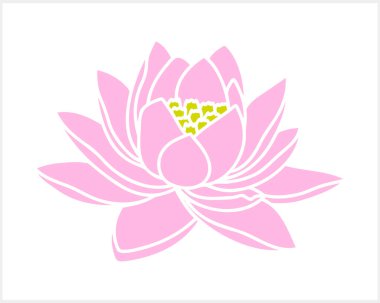 Lotus çiçeği karalama ikonu izole edildi. Vektör illüstrasyonu