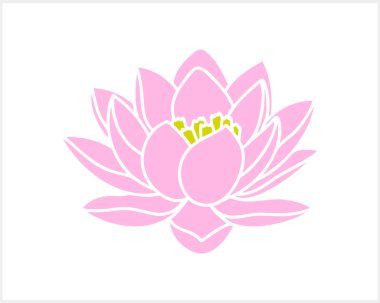 Lotus çiçeği karalama ikonu izole edildi. Vektör illüstrasyonu