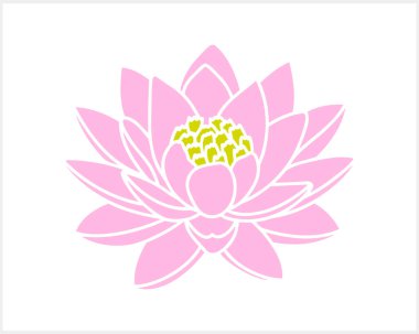 Lotus çiçeği karalama ikonu izole edildi. Vektör illüstrasyonu