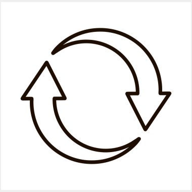 Geri dönüşümlü ok simgesi izole edildi. Vektör stok illüstrasyonu