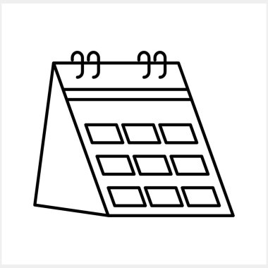 Takvim simgesi izole edildi. Ana hatlı Clipart Vector hisse çizimi