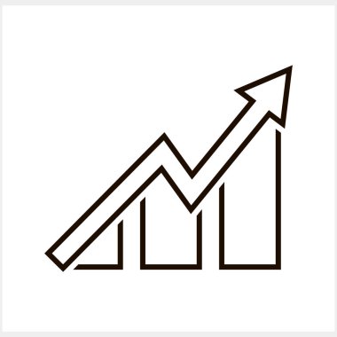 Grafik simgesi büyüyor. Ana hatlı Clipart Vector illüstrasyonu. EPS 10