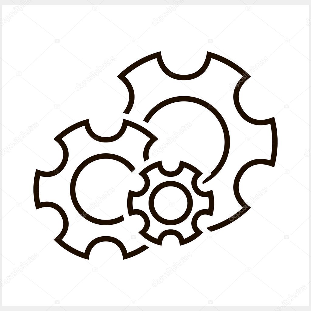 Doodle setting gears clipart isolated Outline tools vector illustration EPS 10
