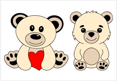 Karikatür ayısı, izole edilmiş hayvan logosu taşıyıcı illüstrasyonu