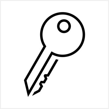 Doodle anahtar simgesi izole edildi. El çizimi sanat eseri. Sketch vektör stok çizimi