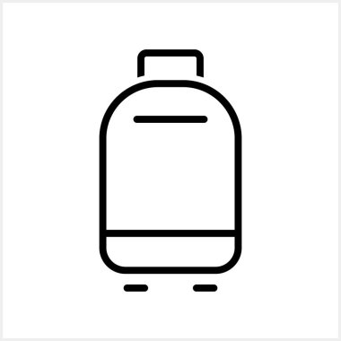 Çanta simgesi izole edildi. Bagaj tırabzanı. Taslak vektör stok illüstrasyonu