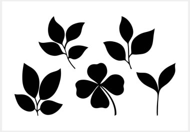 Karalama yaprağı simgesi izole edildi. Stencil clipart Vector hisse illüstrasyonu