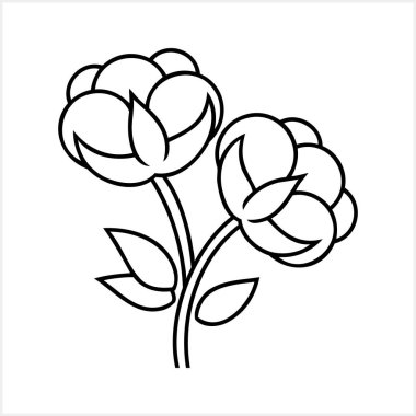 Karalama çiçeği pamuk ikonu izole edildi. Çocuklar ana hatları Clipart Vector hisse çizimi
