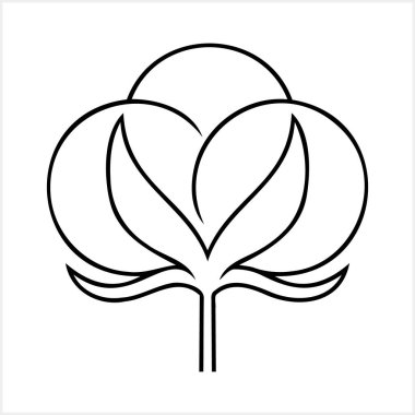 Karalama çiçeği pamuk ikonu izole edildi. Çocuklar ana hatları Clipart Vector hisse çizimi