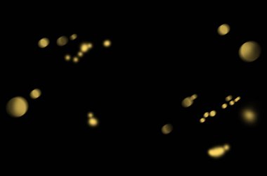 Sihirli ateş böceği, ateş böceği, ateş böceği altını, parlayan ateş böceği, sonbahar ormanı ve altın ağaçlar, 3 boyutlu. bilgisayar dijital çizimi.