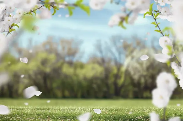 Uçan çiçek yaprakları, bahar, çiçek dalı, izole edilmiş.