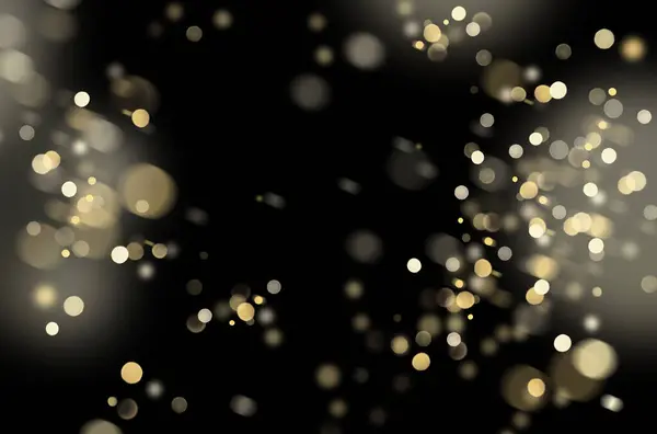 Sihirli bokeh, altın bokeh, parıltı, parıltı, izole edilmiş siyah
