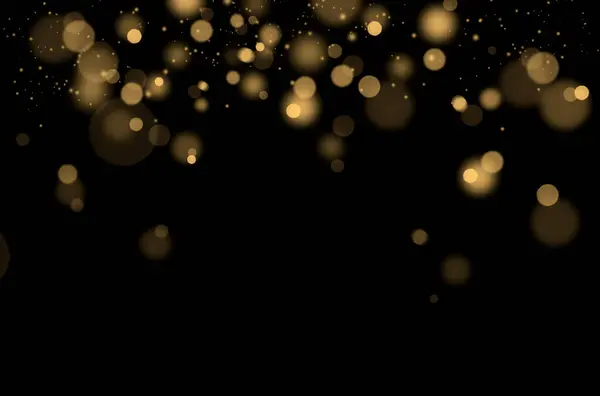Sihirli bokeh, altın bokeh, parıltı, parıltı, izole edilmiş siyah
