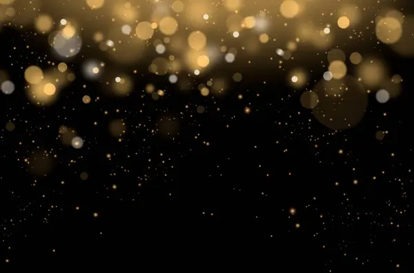 Sihirli bokeh, altın bokeh, parıltı, parıltı, izole edilmiş siyah