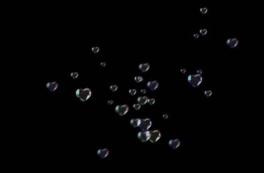 Kabarcık kalpler, kompozisyon, arkaplan, siyah, sabun köpükleri, düğün, çocuklar, renk kabarcıkları