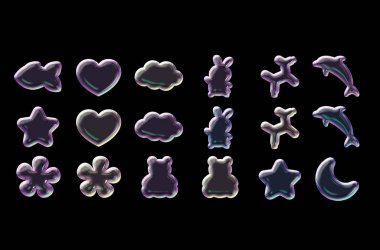 Kabarcık hayvanlar, kompozisyon, arkaplan, siyah, sabun köpükleri, komik, çocuklar, renk kabarcıkları, yıldız, yunus, ayı, kalp, çiçek, ay