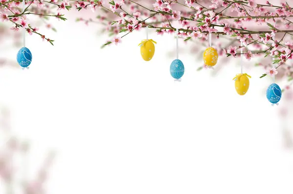 Paskalya dalı, Paskalya, yumurta, tatil, bahar, çiçek, izole edilmiş, kompozisyon