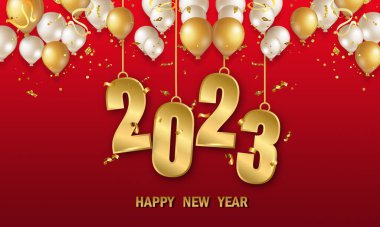 Mutlu yıllar 2023. Balonla asılı