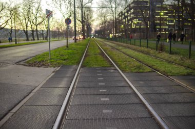 Krakow 'da tren rayları