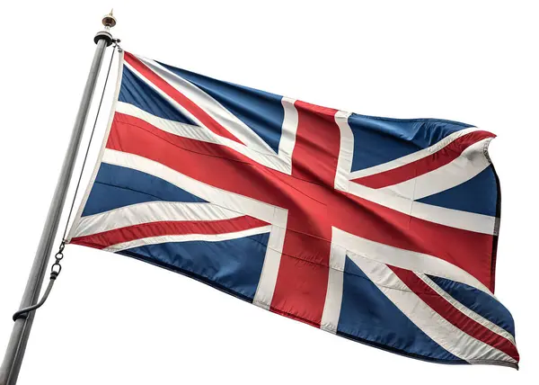 Beyaz arka planda Büyük Britanya bayrağı