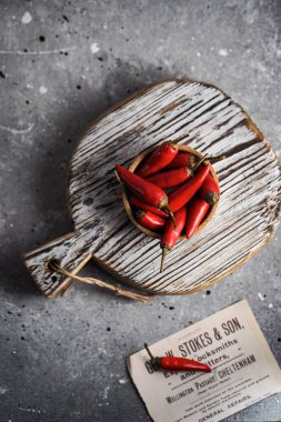 hot red chili pepper on the table