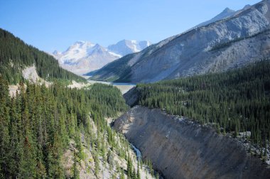 Athabasca Dağı ve Sunwapta Vadisi - Columbia Icefield Hava Yolu manzarası