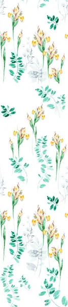 Soyut çiçekler, yapraklar ve meyvelerle renksiz çiçek desenleri. Kırsal vintage biçimi, kaynak biçimi veya duvar kağıtları ile suluboya iz beyaz arkaplanda izole