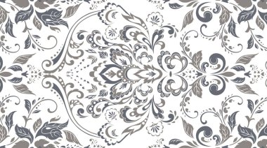 Soyut çiçekler, yapraklar ve meyvelerle renksiz çiçek desenleri. Kırsal vintage biçimi, kaynak biçimi veya duvar kağıtları ile suluboya iz beyaz arkaplanda izole