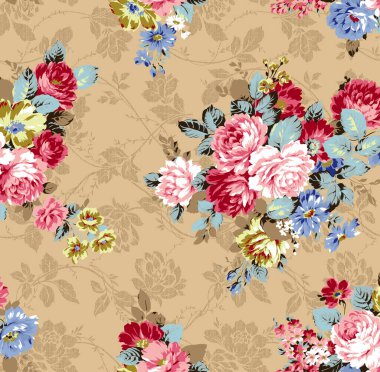 Çiçeklerle kusursuz desen