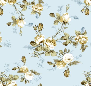 Soyut çiçekler, yapraklar ve meyvelerle renksiz çiçek desenleri. Kırsal vintage biçimi, kaynak biçimi veya duvar kağıtları ile suluboya iz beyaz arkaplanda izole