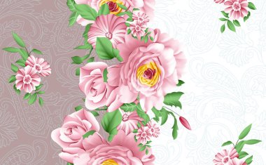 Soyut çiçekler, yapraklar ve meyvelerle renksiz çiçek desenleri. Kırsal vintage biçimi, kaynak biçimi veya duvar kağıtları ile suluboya iz beyaz arkaplanda izole