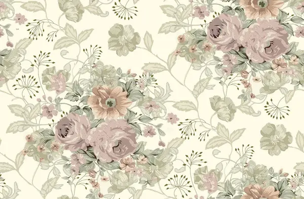 Soyut çiçekler, yapraklar ve meyvelerle renksiz çiçek desenleri. Kırsal vintage biçimi, kaynak biçimi veya duvar kağıtları ile suluboya iz beyaz arkaplanda izole