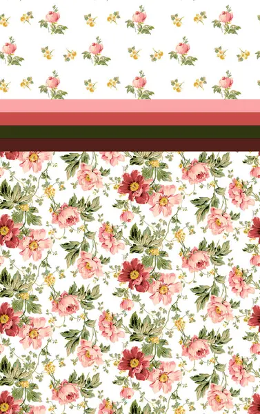 Çiçek ve yapraklı kusursuz çiçek deseni.