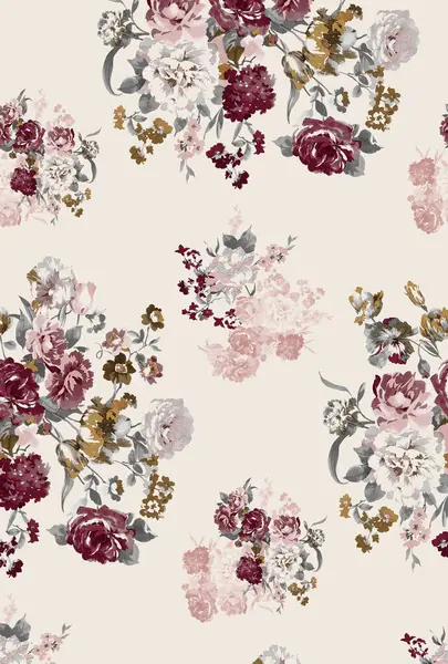 Soyut çiçekler, yapraklar ve meyvelerle renksiz çiçek desenleri. Kırsal vintage biçimi, kaynak biçimi veya duvar kağıtları ile suluboya iz beyaz arkaplanda izole