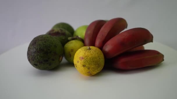 Várias Frutas Tropicais Muito Comuns Brasil — Vídeo de Stock