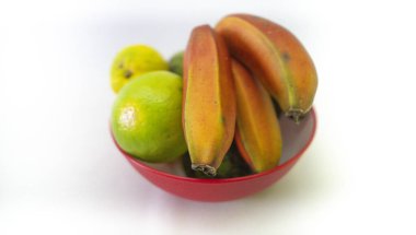 Red banana, orange, lemon, avocado fruit present in a large part of the Brazilian territory clipart