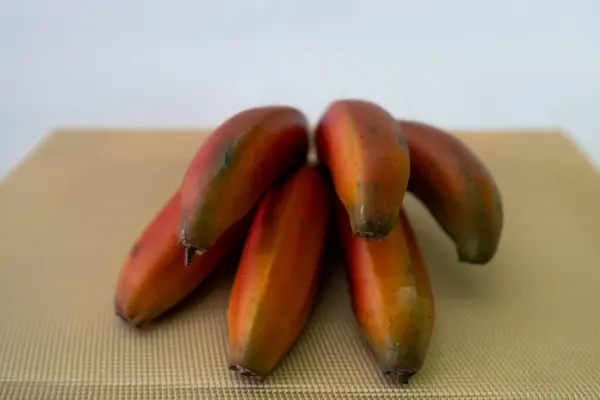 stock image Red banana fruit present in a large part of Brazilian territory